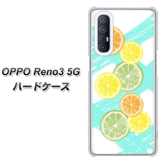 SoftBank OPPO Reno3 5G 高画質仕上げ 背面印刷 ハードケース【YJ183 オレンジライム】