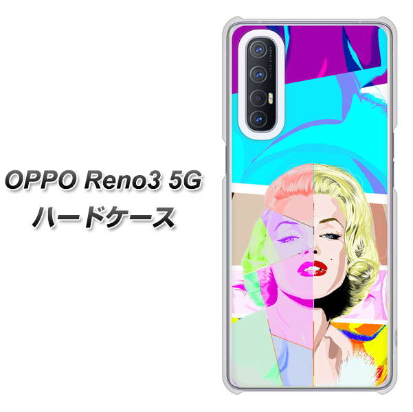 SoftBank OPPO Reno3 5G 高画質仕上げ 背面印刷 ハードケース【YJ210 マリリンモンローデザイン（C）】