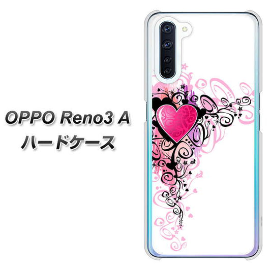 SIMフリー OPPO Reno3 A 高画質仕上げ 背面印刷 ハードケース【007 スタイリッシュハート】
