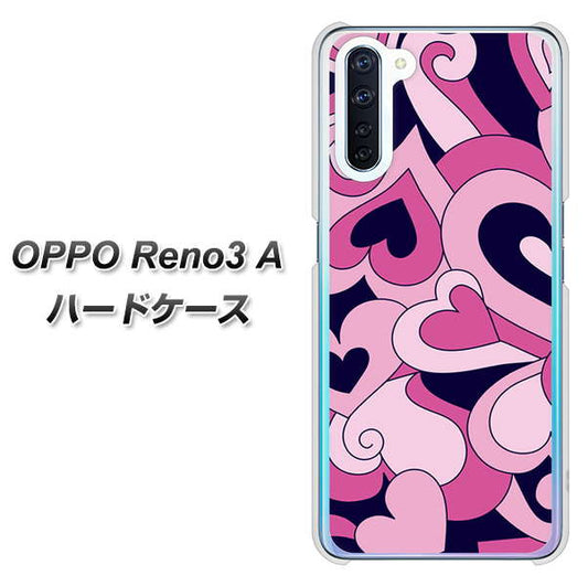 SIMフリー OPPO Reno3 A 高画質仕上げ 背面印刷 ハードケース【223 ハートの調べ】