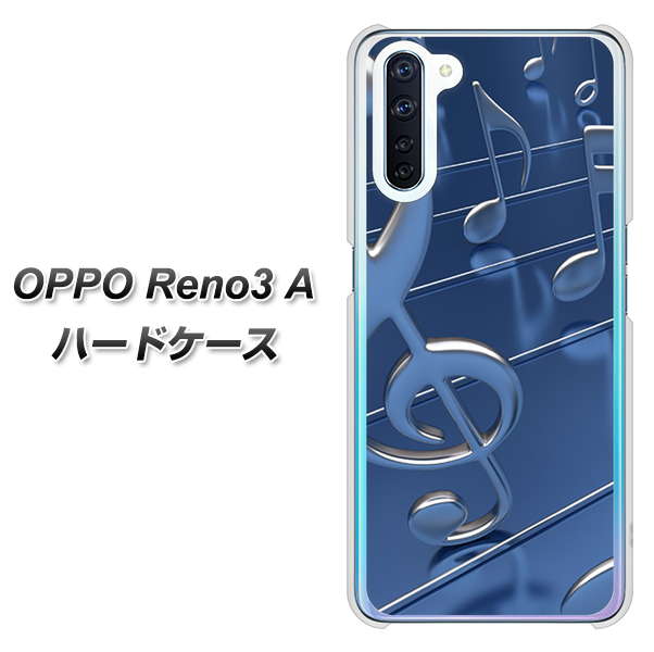 SIMフリー OPPO Reno3 A 高画質仕上げ 背面印刷 ハードケース【286 3D 音符】