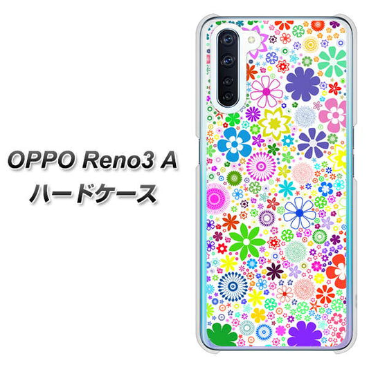 SIMフリー OPPO Reno3 A 高画質仕上げ 背面印刷 ハードケース【308 フラワーミックス】