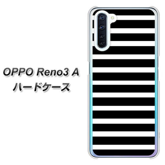 SIMフリー OPPO Reno3 A 高画質仕上げ 背面印刷 ハードケース【330 サイドボーダーブラック】