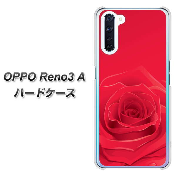 SIMフリー OPPO Reno3 A 高画質仕上げ 背面印刷 ハードケース【395 赤いバラ】