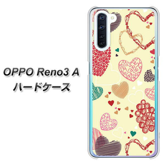 SIMフリー OPPO Reno3 A 高画質仕上げ 背面印刷 ハードケース【480 素朴なハート】