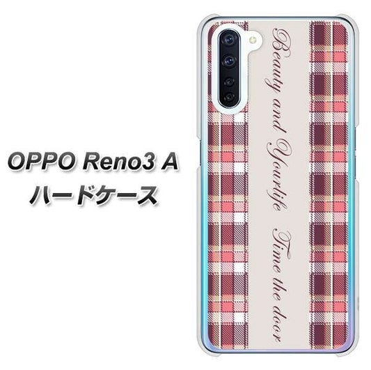 SIMフリー OPPO Reno3 A 高画質仕上げ 背面印刷 ハードケース【518 チェック柄besuty】