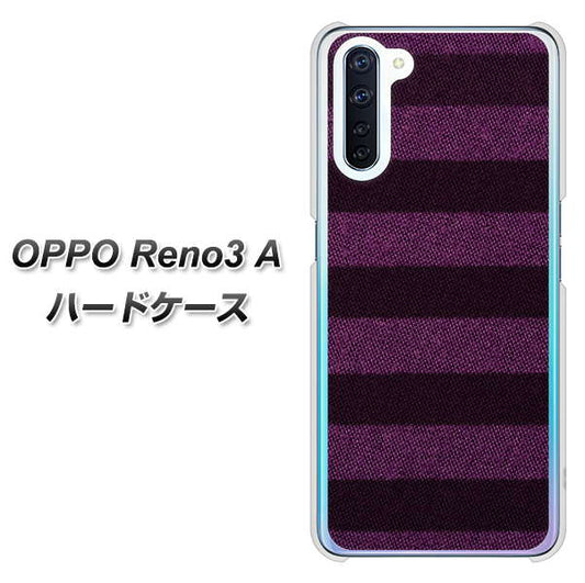SIMフリー OPPO Reno3 A 高画質仕上げ 背面印刷 ハードケース【533 極太ボーダーPR&NV】