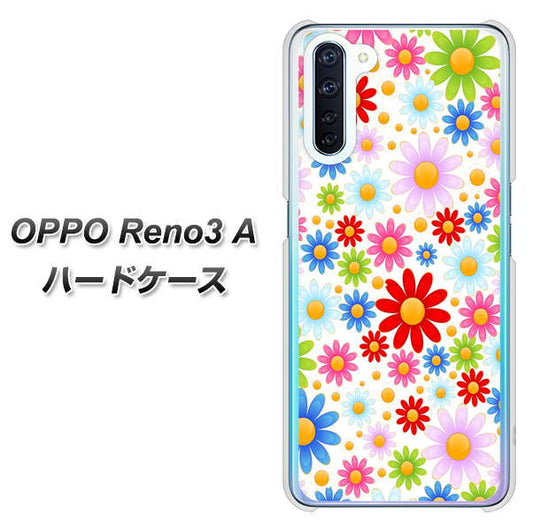 SIMフリー OPPO Reno3 A 高画質仕上げ 背面印刷 ハードケース【606 マーガレット】