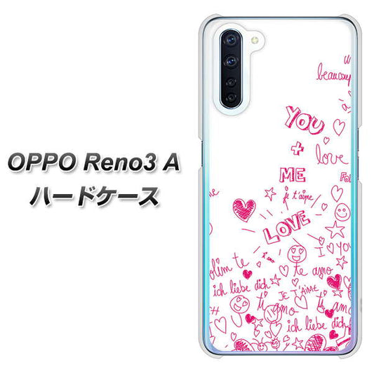 SIMフリー OPPO Reno3 A 高画質仕上げ 背面印刷 ハードケース【631 恋の落書き】