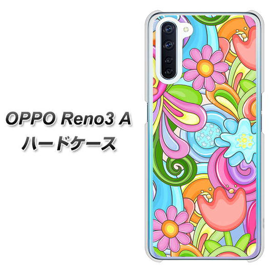 SIMフリー OPPO Reno3 A 高画質仕上げ 背面印刷 ハードケース【713 ミラクルフラワー】