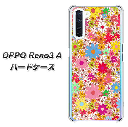 SIMフリー OPPO Reno3 A 高画質仕上げ 背面印刷 ハードケース【746 花畑A】