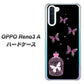 SIMフリー OPPO Reno3 A 高画質仕上げ 背面印刷 ハードケース【AG811 蝶の王冠鳥かご（黒×ピンク）】