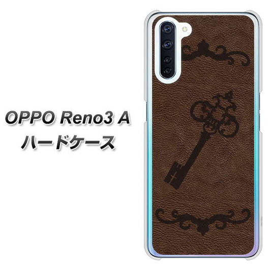SIMフリー OPPO Reno3 A 高画質仕上げ 背面印刷 ハードケース【EK824  レザー風アンティークキー】