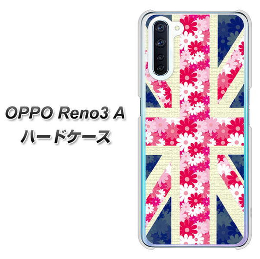 SIMフリー OPPO Reno3 A 高画質仕上げ 背面印刷 ハードケース【EK894 ユニオンジャックフラワー】