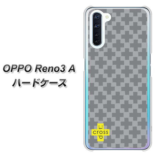 SIMフリー OPPO Reno3 A 高画質仕上げ 背面印刷 ハードケース【IB900  クロスドット_グレー】