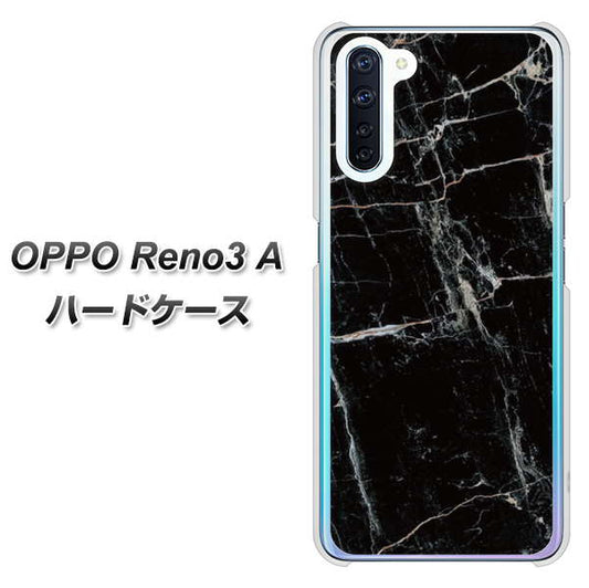 SIMフリー OPPO Reno3 A 高画質仕上げ 背面印刷 ハードケース【KM867 大理石BK】