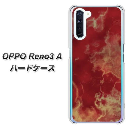 SIMフリー OPPO Reno3 A 高画質仕上げ 背面印刷 ハードケース【KM870 大理石RD】