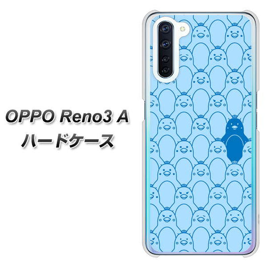 SIMフリー OPPO Reno3 A 高画質仕上げ 背面印刷 ハードケース【MA917 パターン ペンギン】