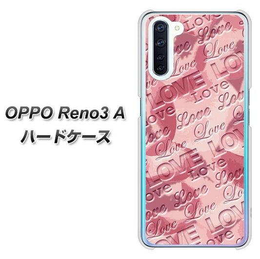 SIMフリー OPPO Reno3 A 高画質仕上げ 背面印刷 ハードケース【SC844 フラワーヴェルニLOVE（ローズヴェルール）】