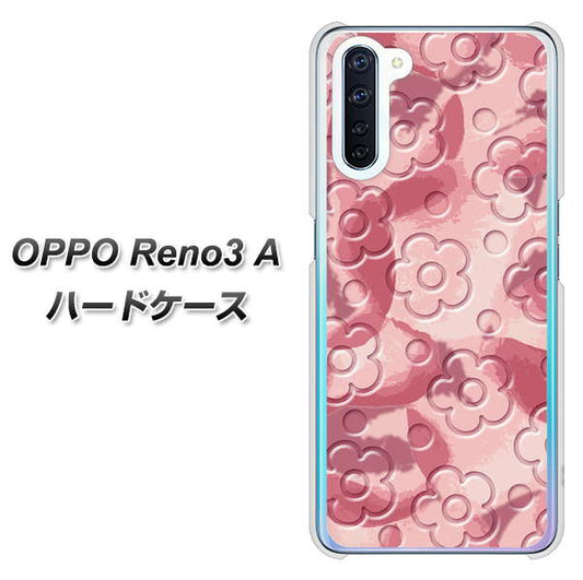 SIMフリー OPPO Reno3 A 高画質仕上げ 背面印刷 ハードケース【SC846 フラワーヴェルニ花ピンク（ローズヴェルール）】