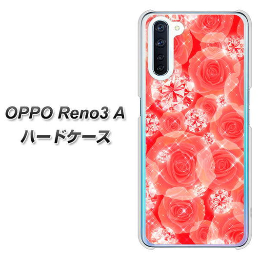 SIMフリー OPPO Reno3 A 高画質仕上げ 背面印刷 ハードケース【VA816 ダイヤモンドとバラ】