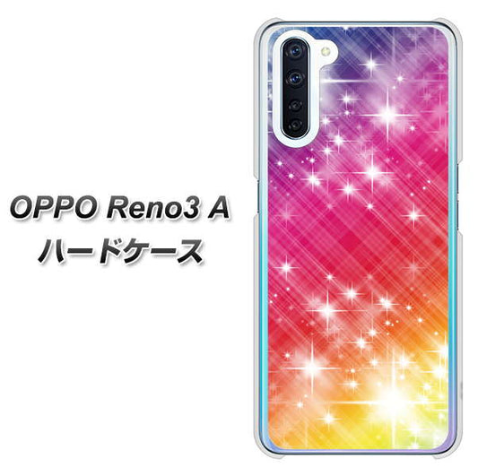 SIMフリー OPPO Reno3 A 高画質仕上げ 背面印刷 ハードケース【VA872 レインボーフレーム】