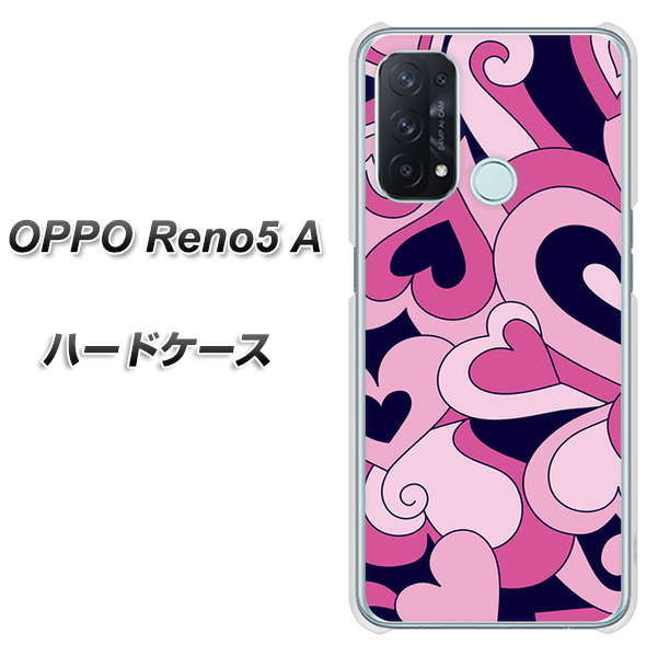 SIMフリー オッポ Reno5 A 高画質仕上げ 背面印刷 ハードケース【223 ハートの調べ】
