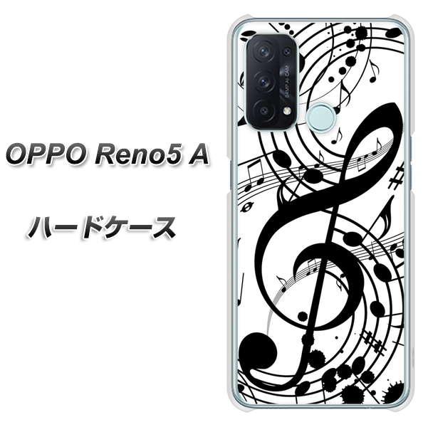 SIMフリー オッポ Reno5 A 高画質仕上げ 背面印刷 ハードケース【260 あふれる音符】