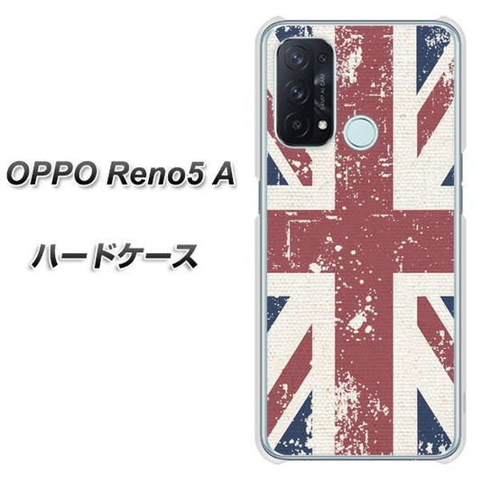 SIMフリー オッポ Reno5 A 高画質仕上げ 背面印刷 ハードケース【506 ユニオンジャック ビンテージ】