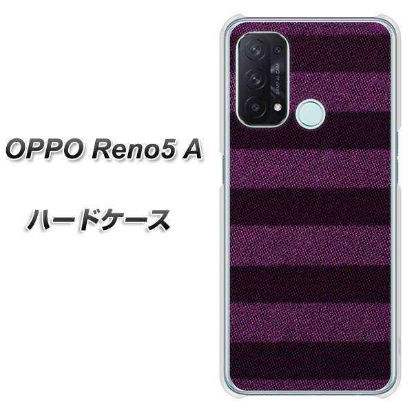 SIMフリー オッポ Reno5 A 高画質仕上げ 背面印刷 ハードケース【533 極太ボーダーPR&NV】