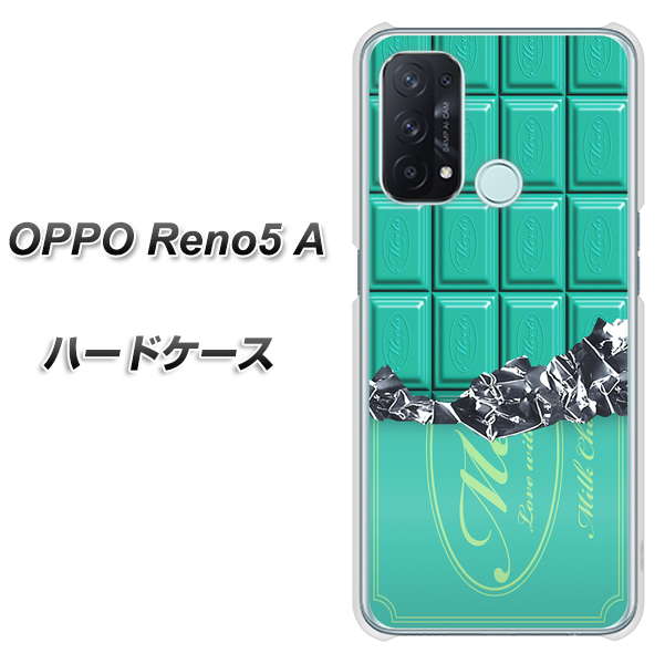 SIMフリー オッポ Reno5 A 高画質仕上げ 背面印刷 ハードケース【554 板チョコ－ミント】