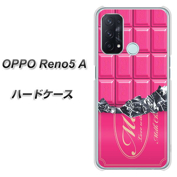 SIMフリー オッポ Reno5 A 高画質仕上げ 背面印刷 ハードケース【555 板チョコ－ストロベリー】