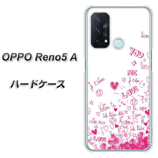 SIMフリー オッポ Reno5 A 高画質仕上げ 背面印刷 ハードケース【631 恋の落書き】