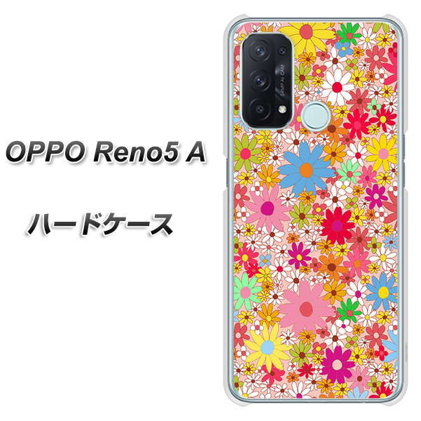 SIMフリー オッポ Reno5 A 高画質仕上げ 背面印刷 ハードケース【746 花畑A】