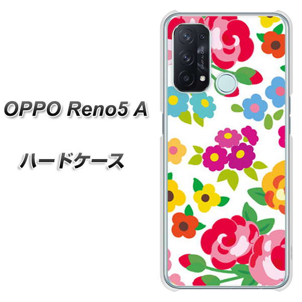 SIMフリー オッポ Reno5 A 高画質仕上げ 背面印刷 ハードケース【776 5月のフラワーガーデン】