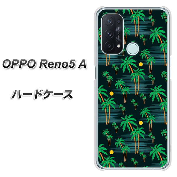SIMフリー オッポ Reno5 A 高画質仕上げ 背面印刷 ハードケース【1315 月夜とヤシ】