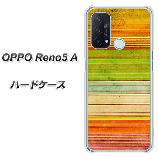 SIMフリー オッポ Reno5 A 高画質仕上げ 背面印刷 ハードケース【1324 ビンテージボーダー（色彩）】