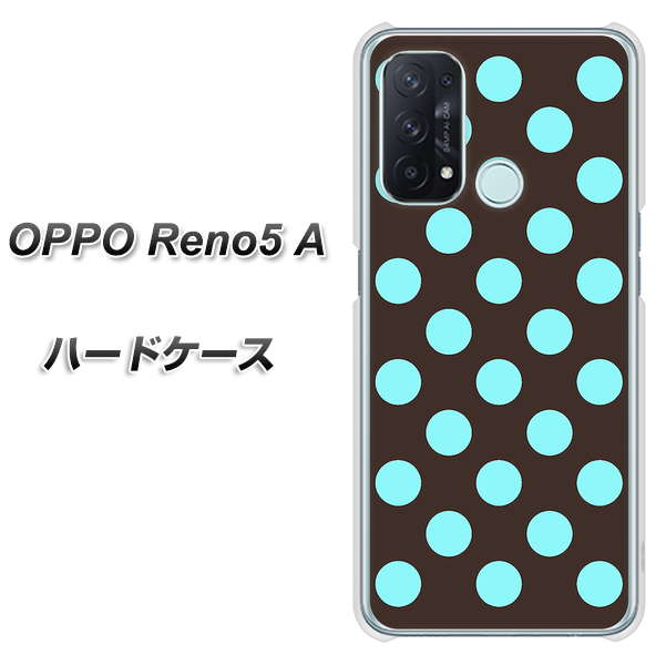 SIMフリー オッポ Reno5 A 高画質仕上げ 背面印刷 ハードケース【1352 シンプルビッグ水色茶】