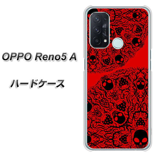 SIMフリー オッポ Reno5 A 高画質仕上げ 背面印刷 ハードケース【AG835 苺骸骨曼荼羅（赤）】