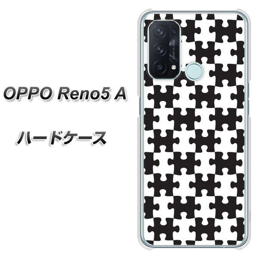 SIMフリー オッポ Reno5 A 高画質仕上げ 背面印刷 ハードケース【IB903  ジグソーパズル_モノトーン】