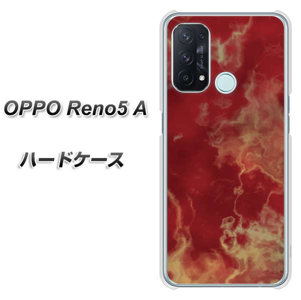 SIMフリー オッポ Reno5 A 高画質仕上げ 背面印刷 ハードケース【KM870 大理石RD】