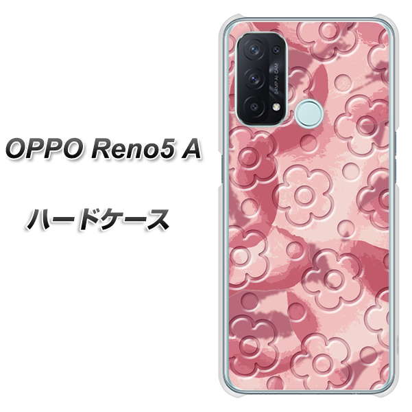 SIMフリー オッポ Reno5 A 高画質仕上げ 背面印刷 ハードケース【SC846 フラワーヴェルニ花ピンク（ローズヴェルール）】