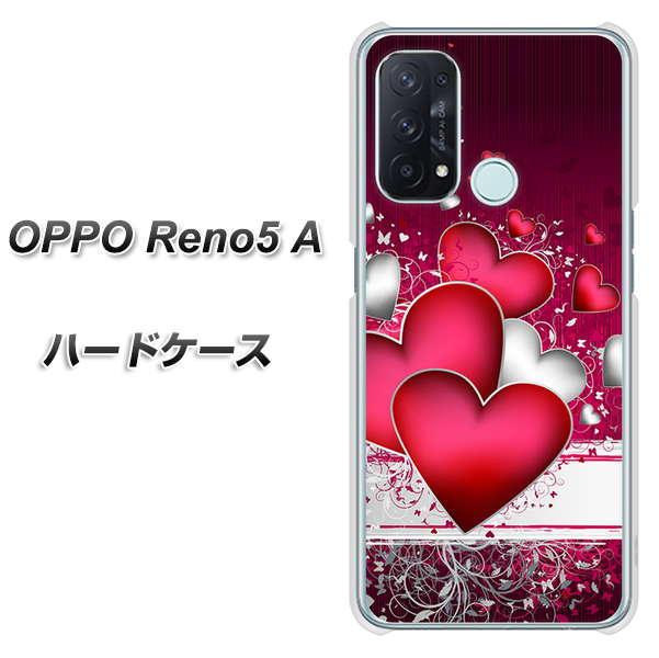 SIMフリー オッポ Reno5 A 高画質仕上げ 背面印刷 ハードケース【VA835 ハートの息吹】