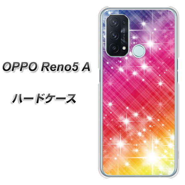 SIMフリー オッポ Reno5 A 高画質仕上げ 背面印刷 ハードケース【VA872 レインボーフレーム】