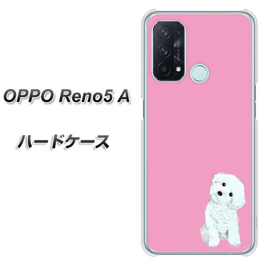 SIMフリー オッポ Reno5 A 高画質仕上げ 背面印刷 ハードケース【YJ069 トイプードルホワイト（ピンク）】