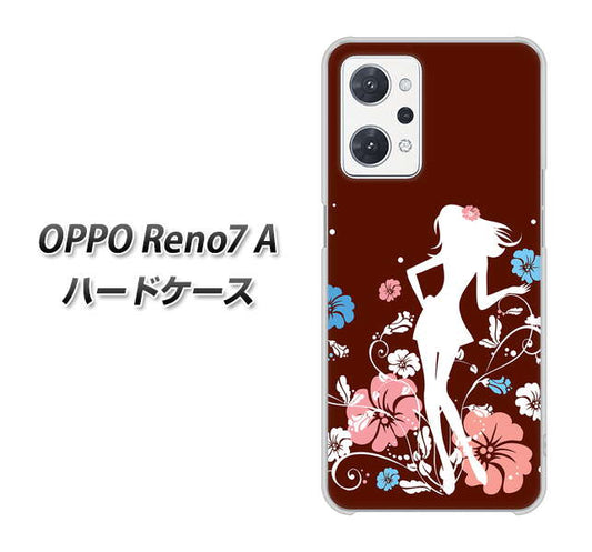 OPPO Reno7 A 高画質仕上げ 背面印刷 ハードケース【110 ハイビスカスと少女】