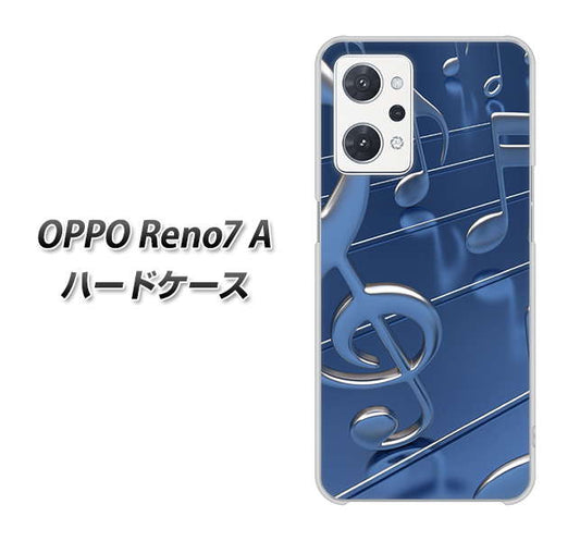 OPPO Reno7 A 高画質仕上げ 背面印刷 ハードケース【286 3D 音符】