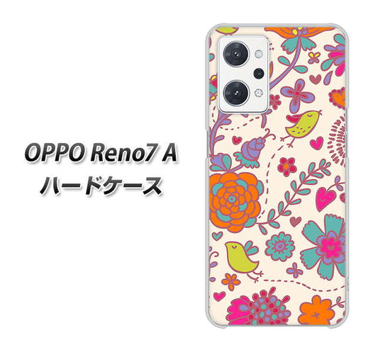 OPPO Reno7 A 高画質仕上げ 背面印刷 ハードケース【323 小鳥と花】