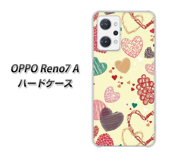 OPPO Reno7 A 高画質仕上げ 背面印刷 ハードケース【480 素朴なハート】