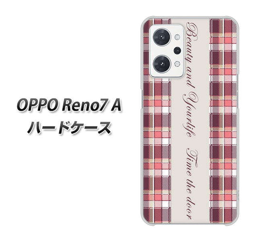 OPPO Reno7 A 高画質仕上げ 背面印刷 ハードケース【518 チェック柄besuty】
